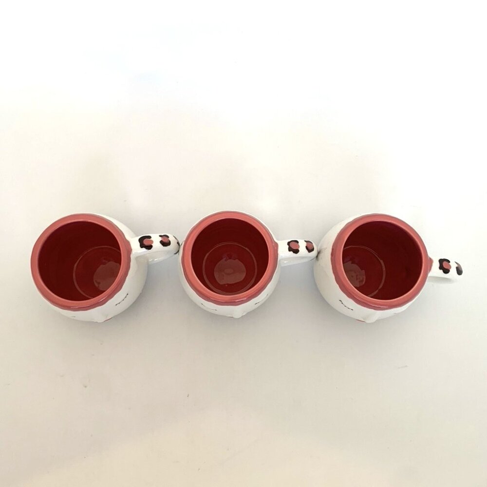 Lang Design Ceramic Espresso Mug Coffee Tea Set of 3 Face Animal Print Demitasse - Picture 4 of 11